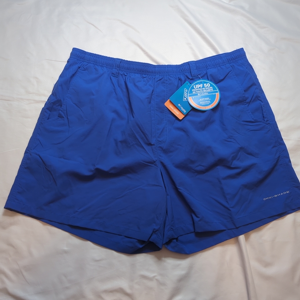 Columbia Shorts Men's 2XL PFG UPF 50 Omni-Shade Mesh Brief Lined Swim Trunks Men
